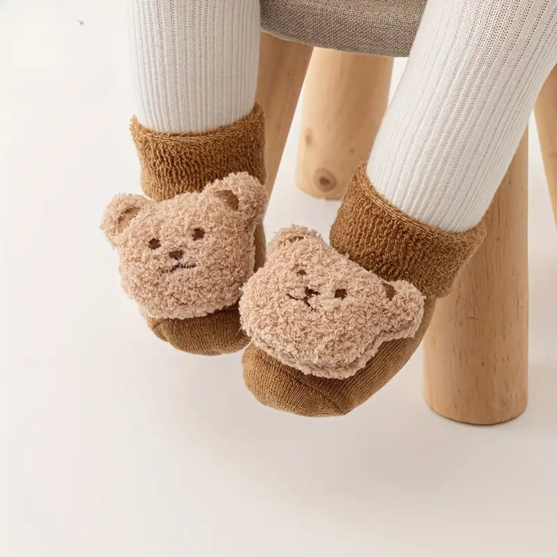 Chaussettes Bébé Motif Ours Antidérapantes - Plusieurs Couleurs